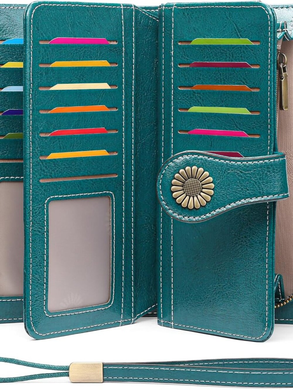 Wallets for Women Leather Credit Card Holder with RFID Blocking Large Capacity W